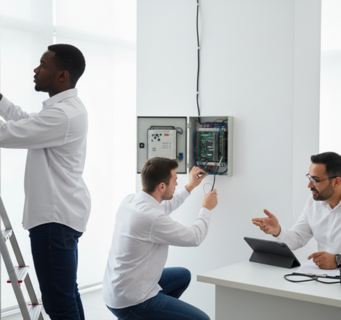 Equipe técnica AZ Protege em operação